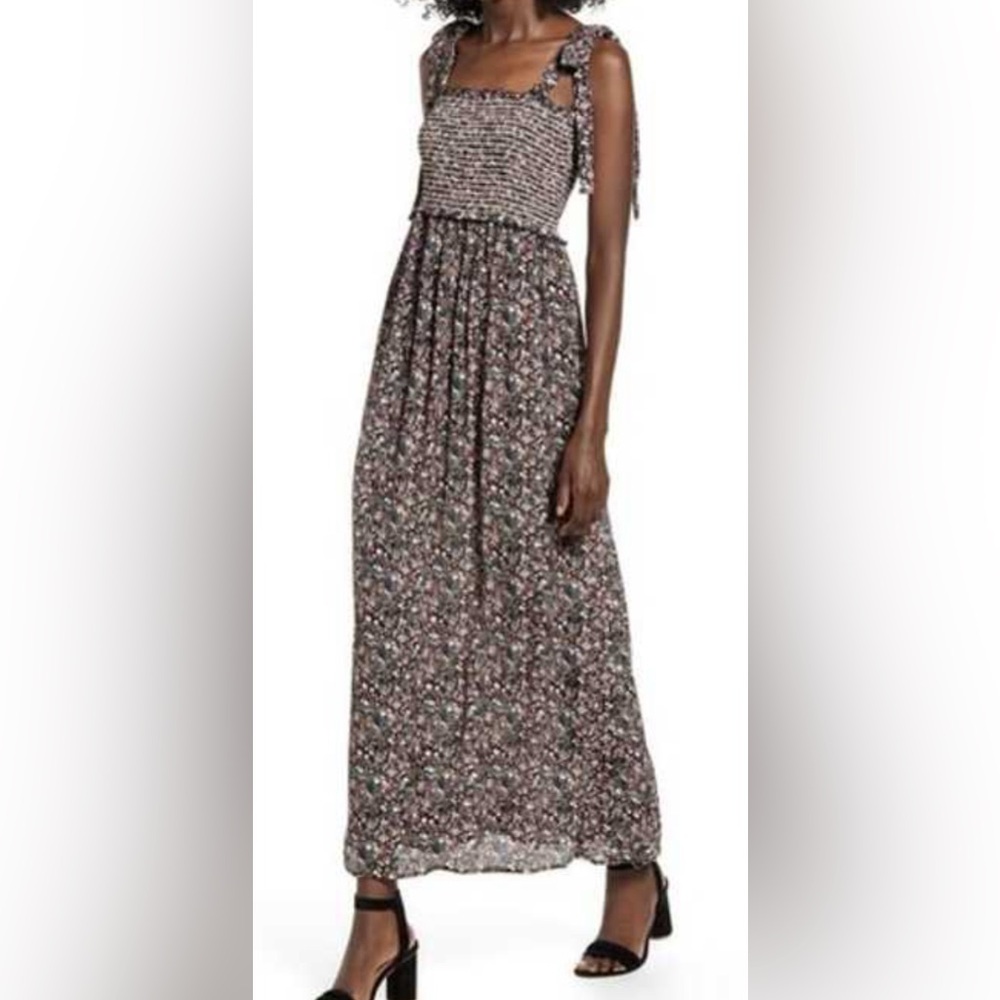 Angie Black and White Floral Maxi Dress